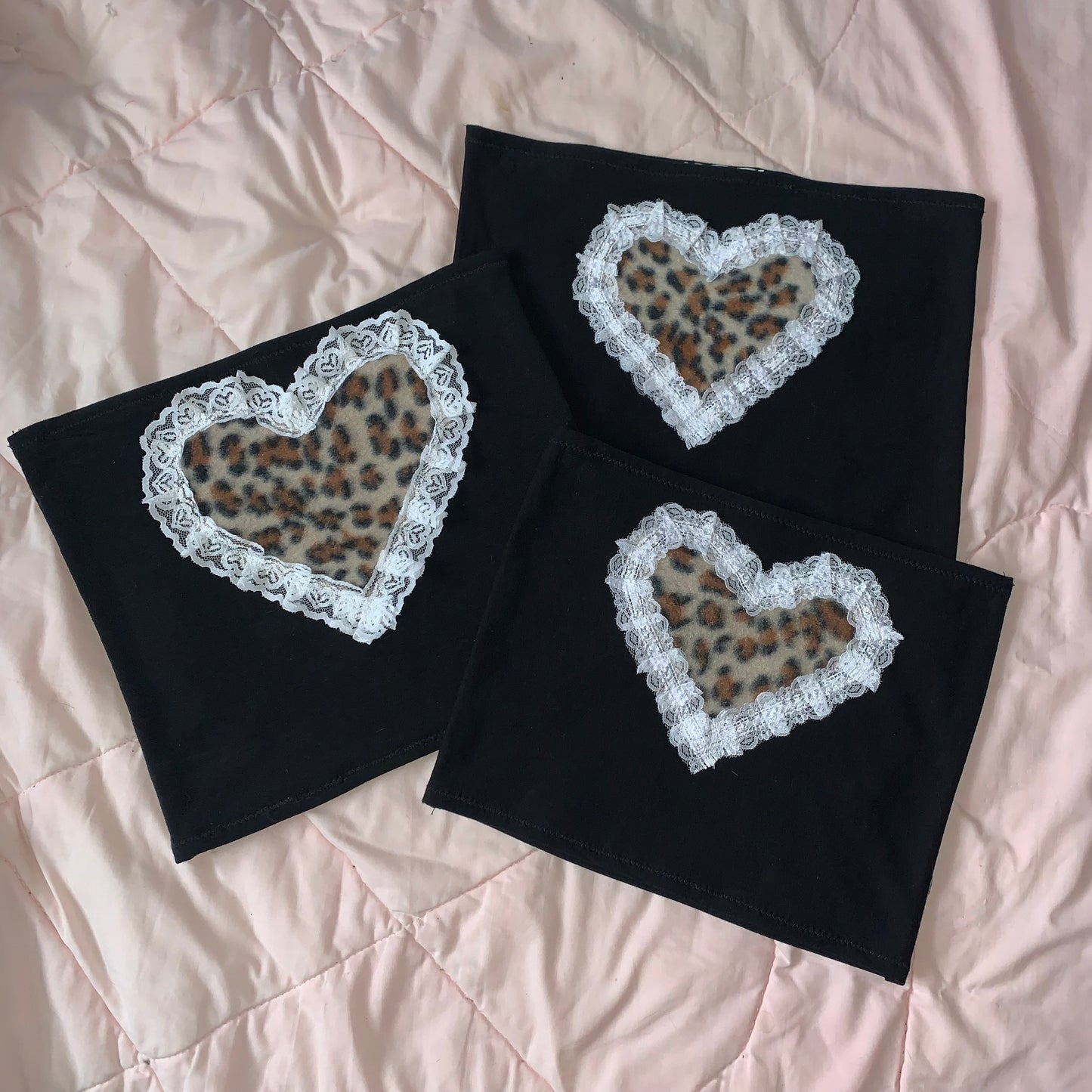 cheetah heart tube top