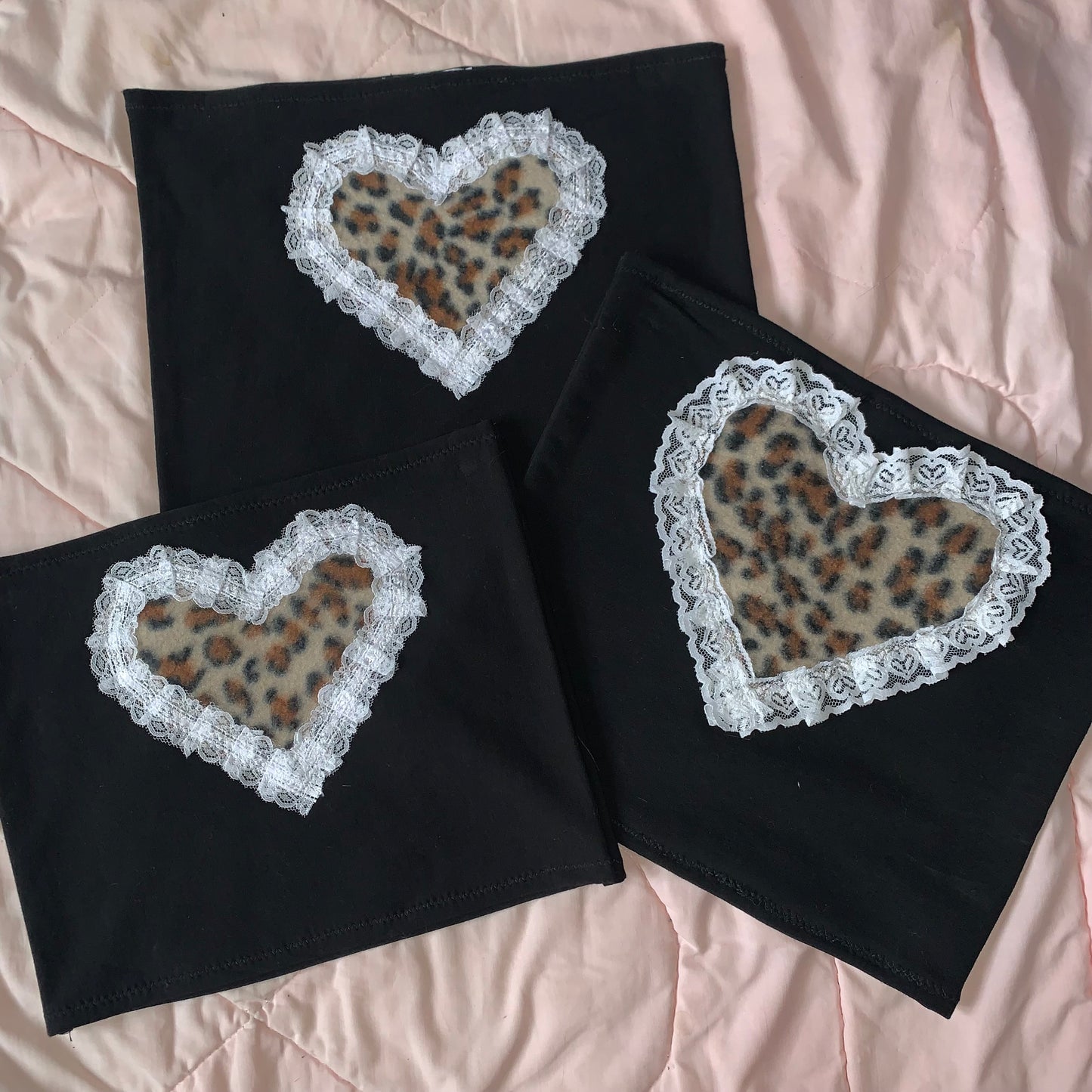 cheetah heart tube top