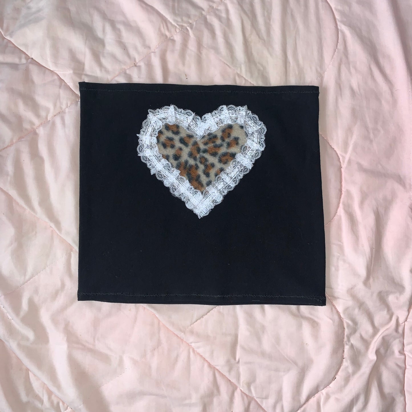 cheetah heart tube top