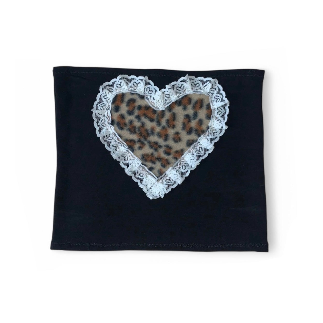 cheetah heart tube top