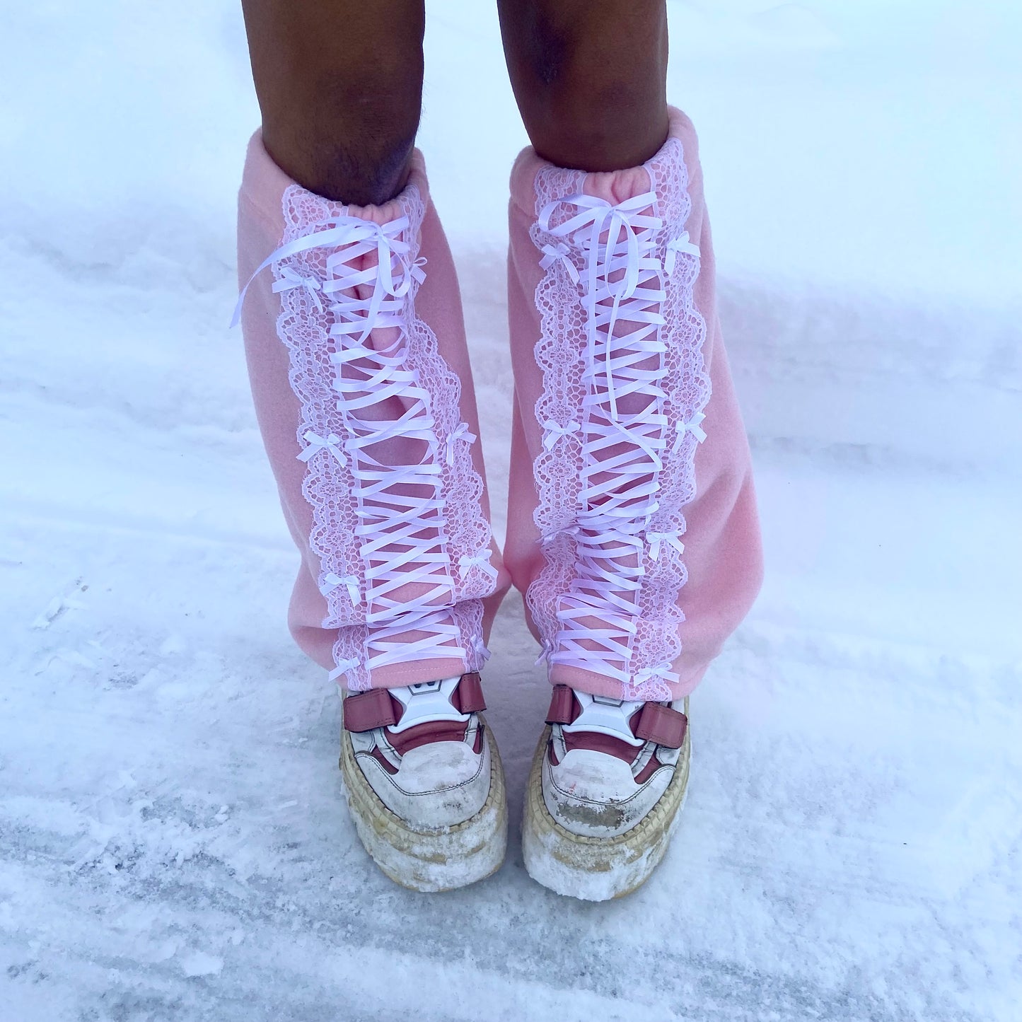 baby pink legwarmers