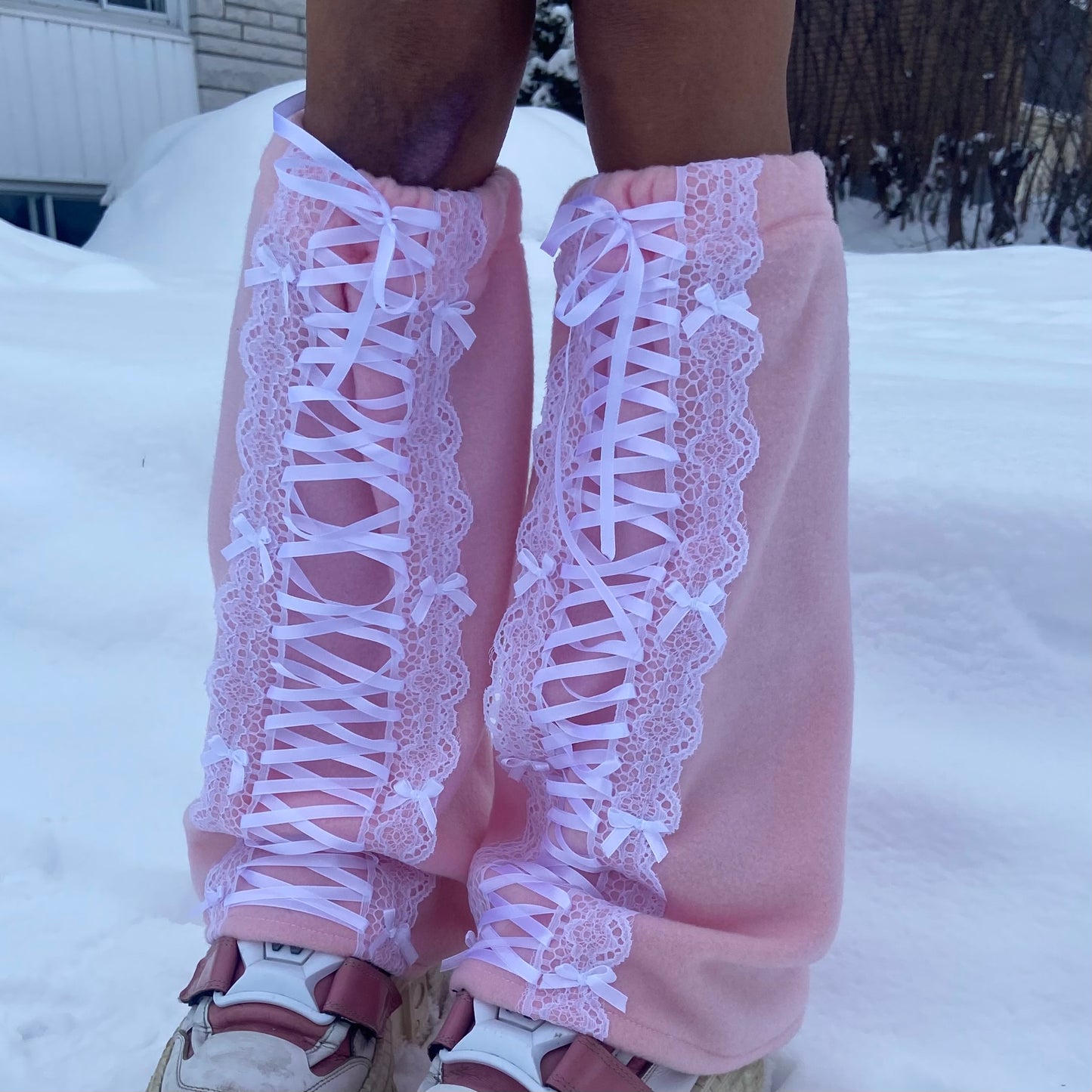baby pink legwarmers
