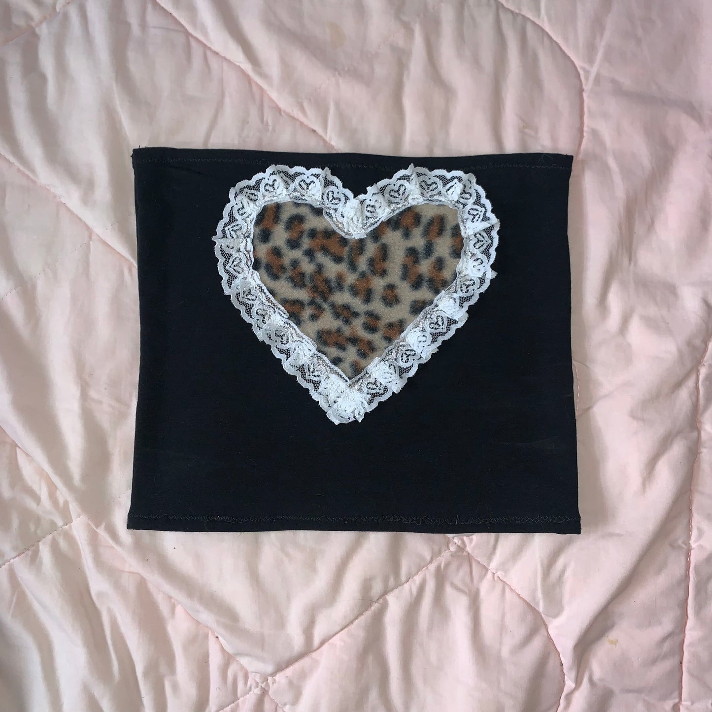 cheetah heart tube top