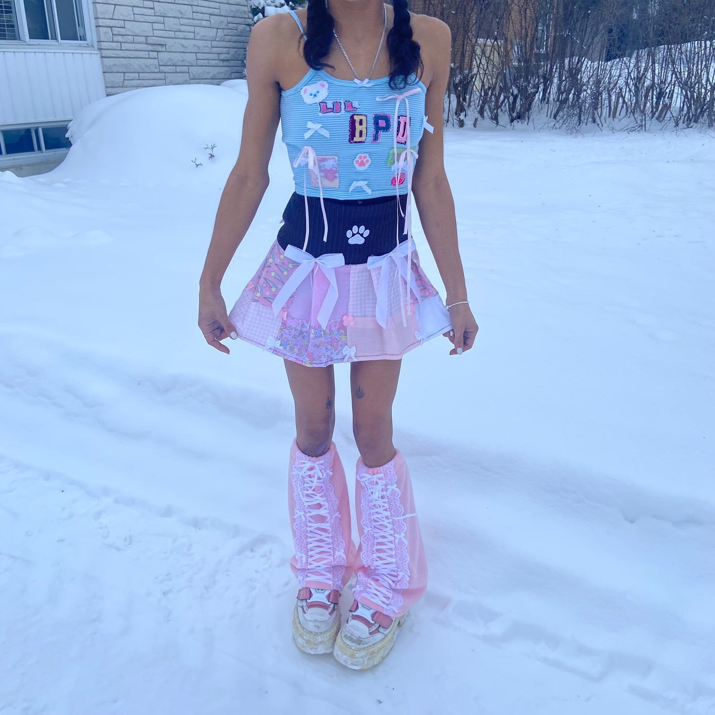 baby pink legwarmers