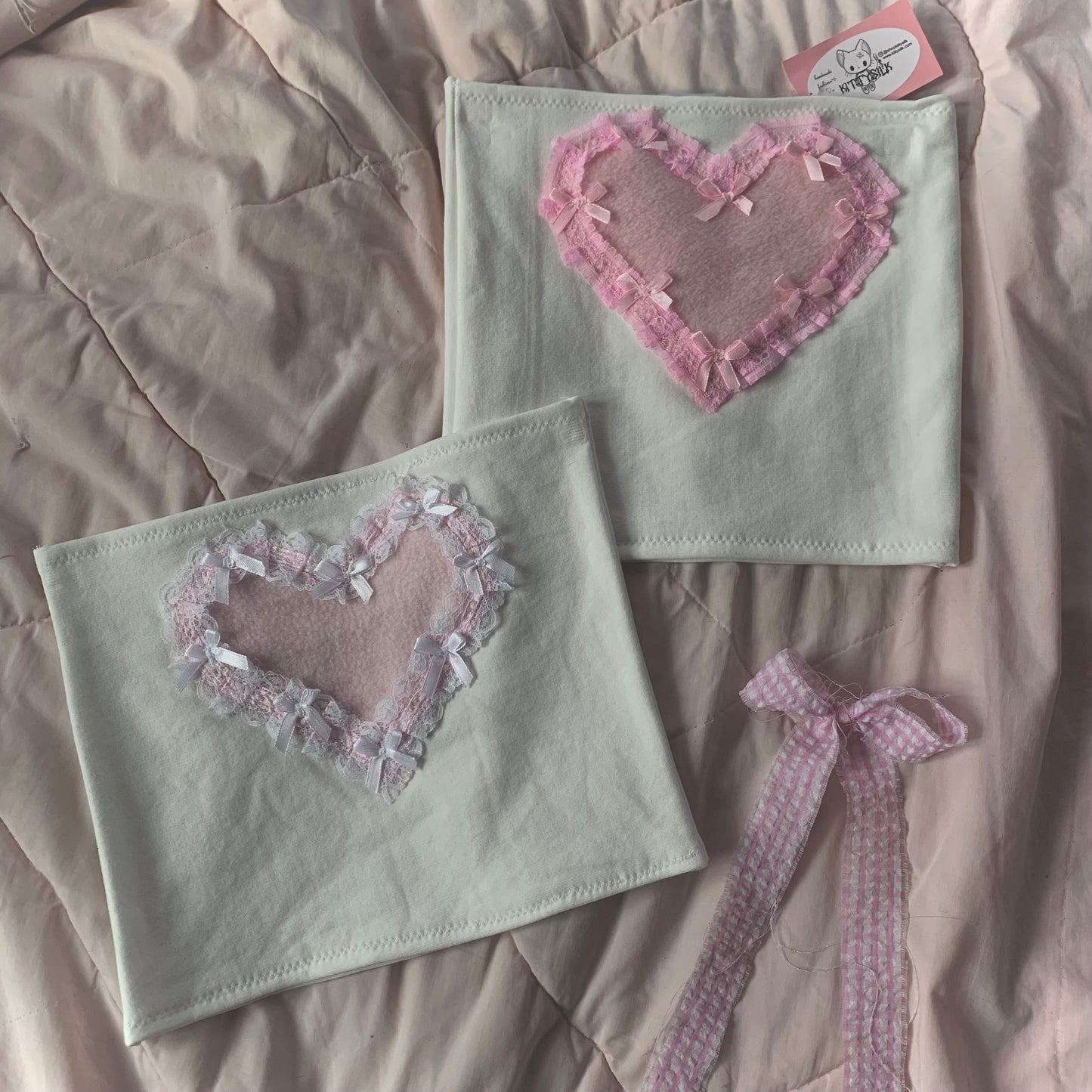 pink heart tube top