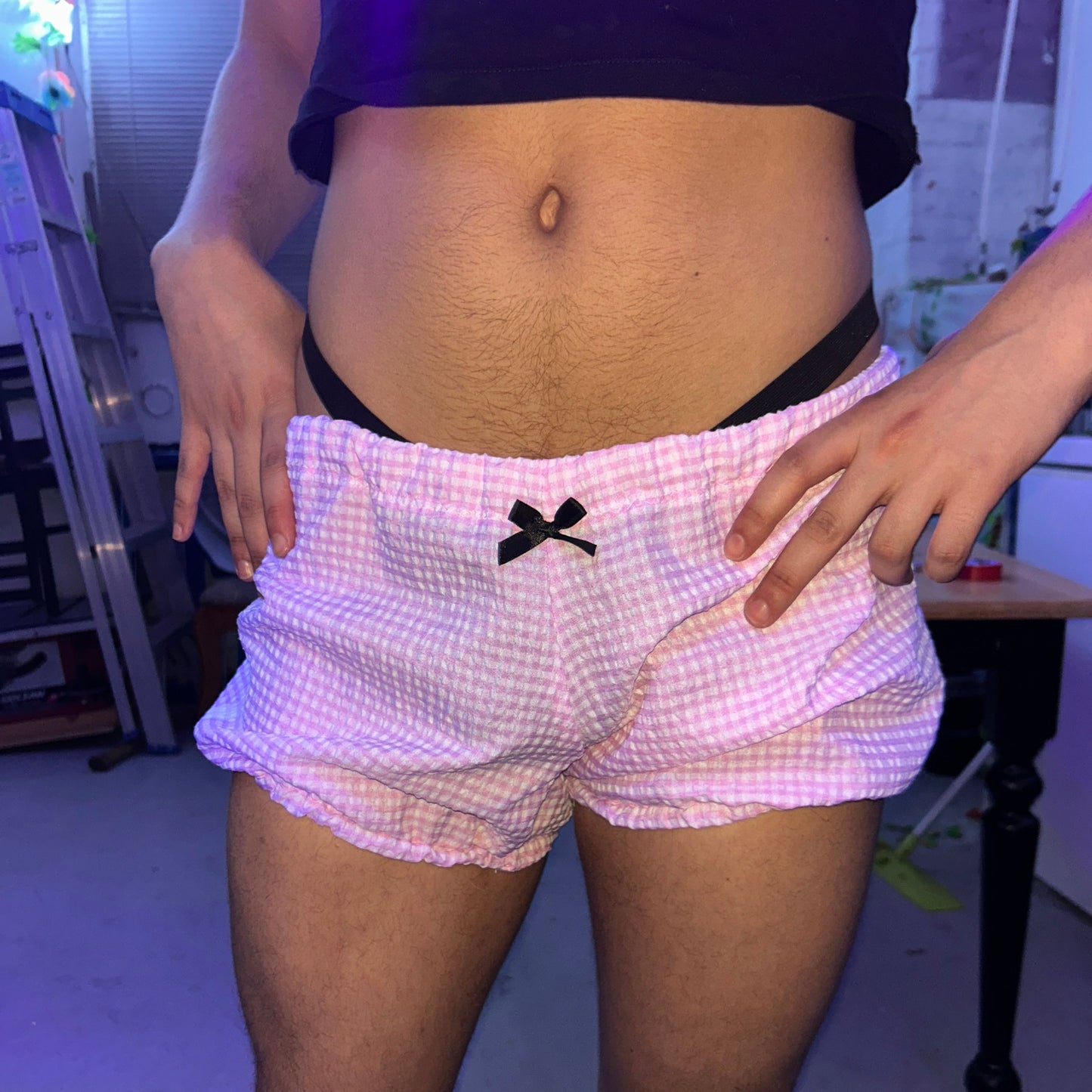 baby pink plaid bloomers