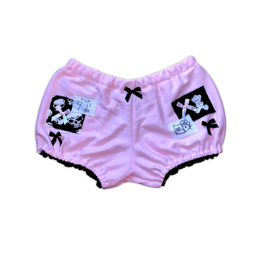 pink punk kitty shorts