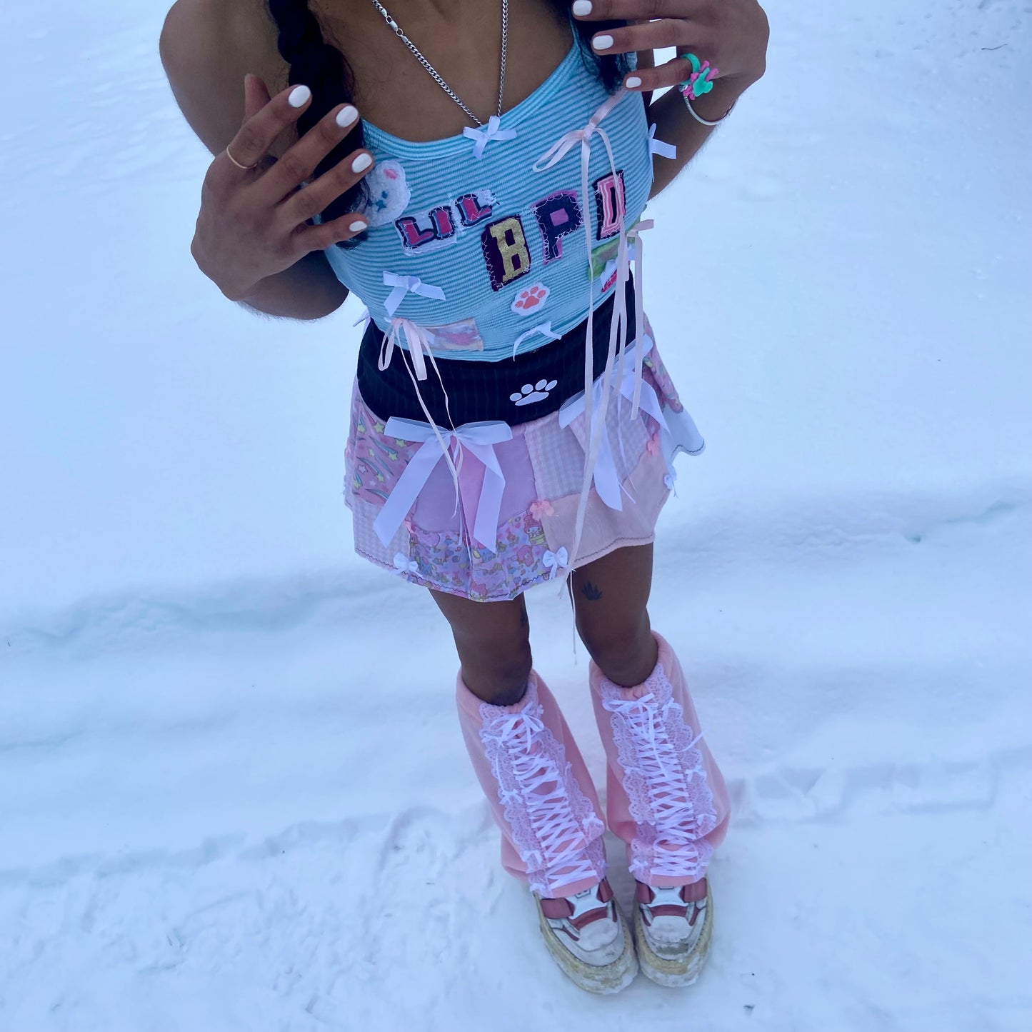 baby pink legwarmers