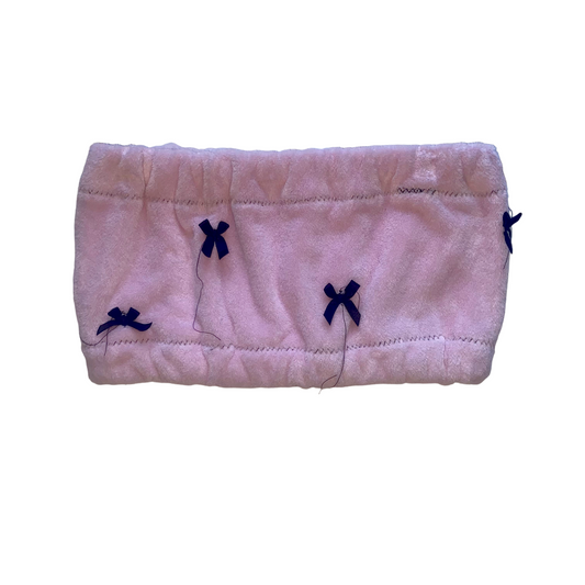 pink plush bandeau